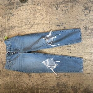 Forever 21 Men's Light Blue Ripped Jeans